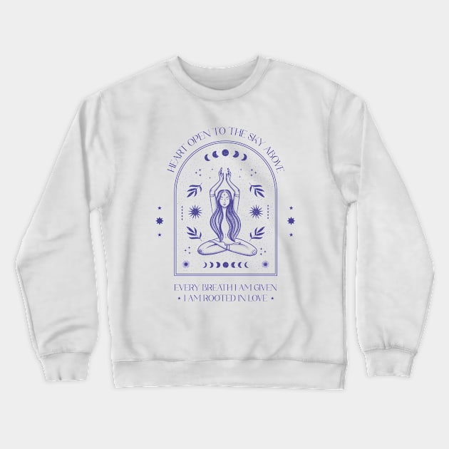 Mystical Girl Spiritual Spirituality Love Meditate Crewneck Sweatshirt by Tip Top Tee's